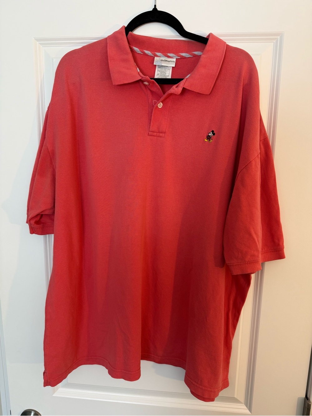 Disney Mickey Mouse Men's Salmon Pink Polo Shirt